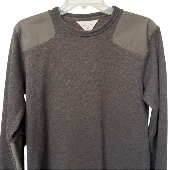 Rag & Bone Contrast Panel Crewneck Sweater Men’s Size Small Green Cotton - Picture 6 of 7